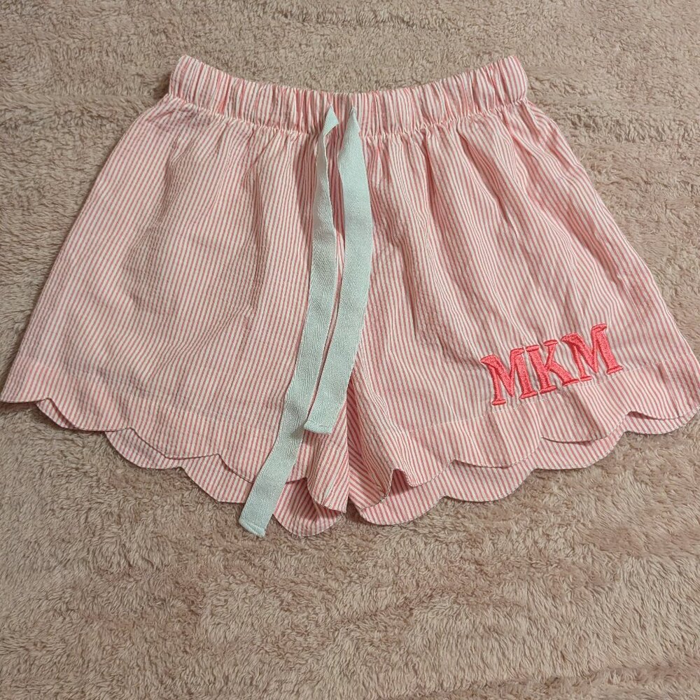 EllieO Striped Sleep Shorts, Size M (Monogrammed)